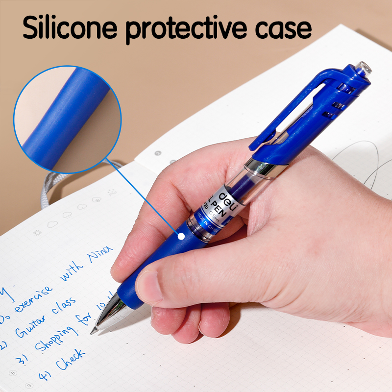 Penna gel a scatto Deli Gel Pen Q10430 punta 0,5 mm - immagine 4