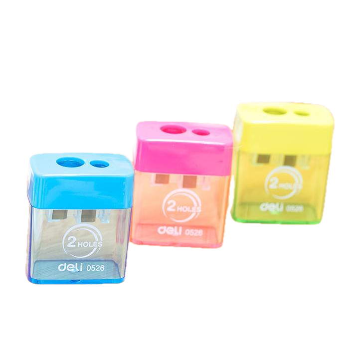 Temperamatite a 2 fori con contenitore Deli E0526